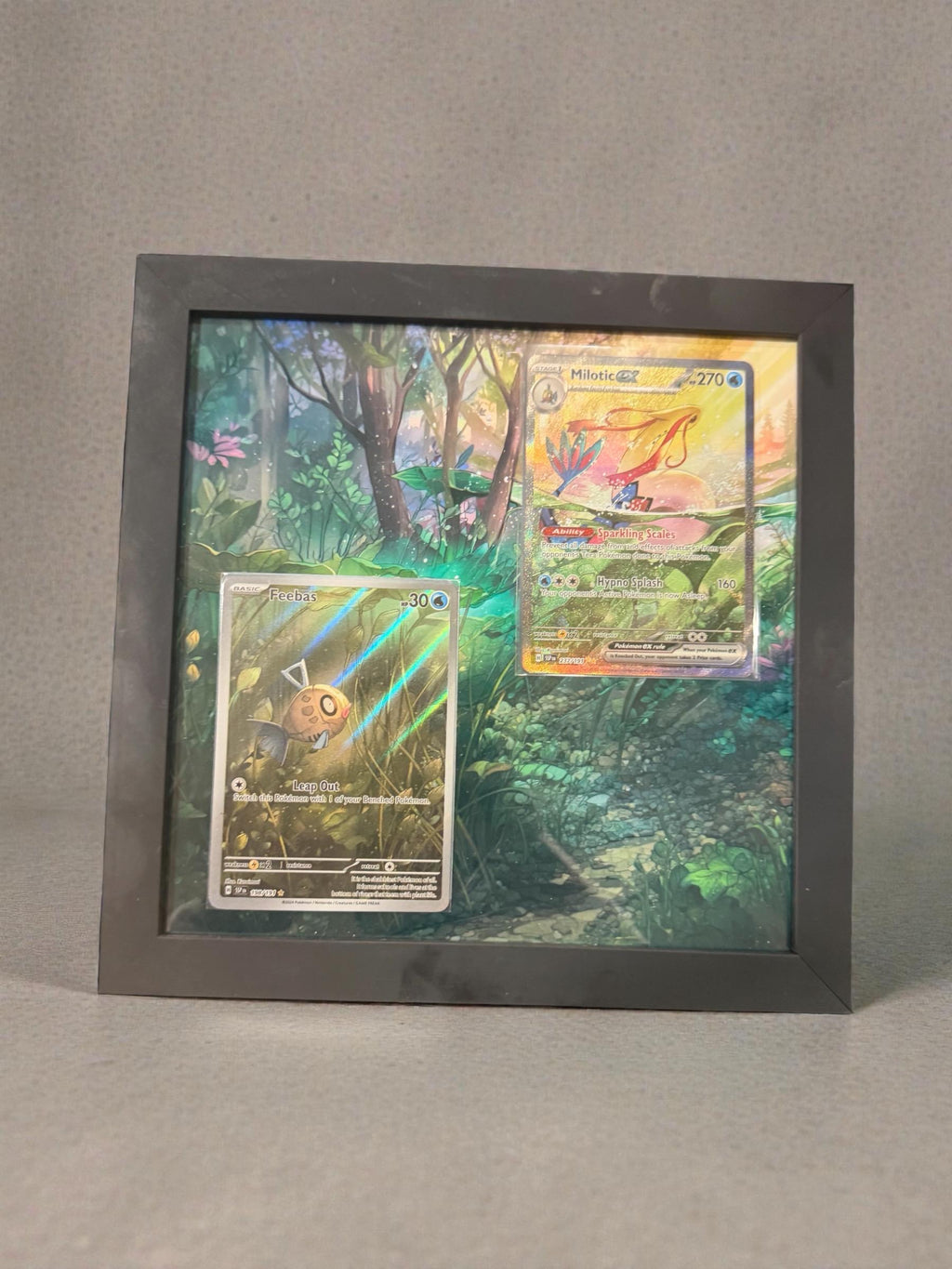 Feebas & Milotic EX Surging Sparks Pokemon Extended Art Frame 8.5 x 11 Frame