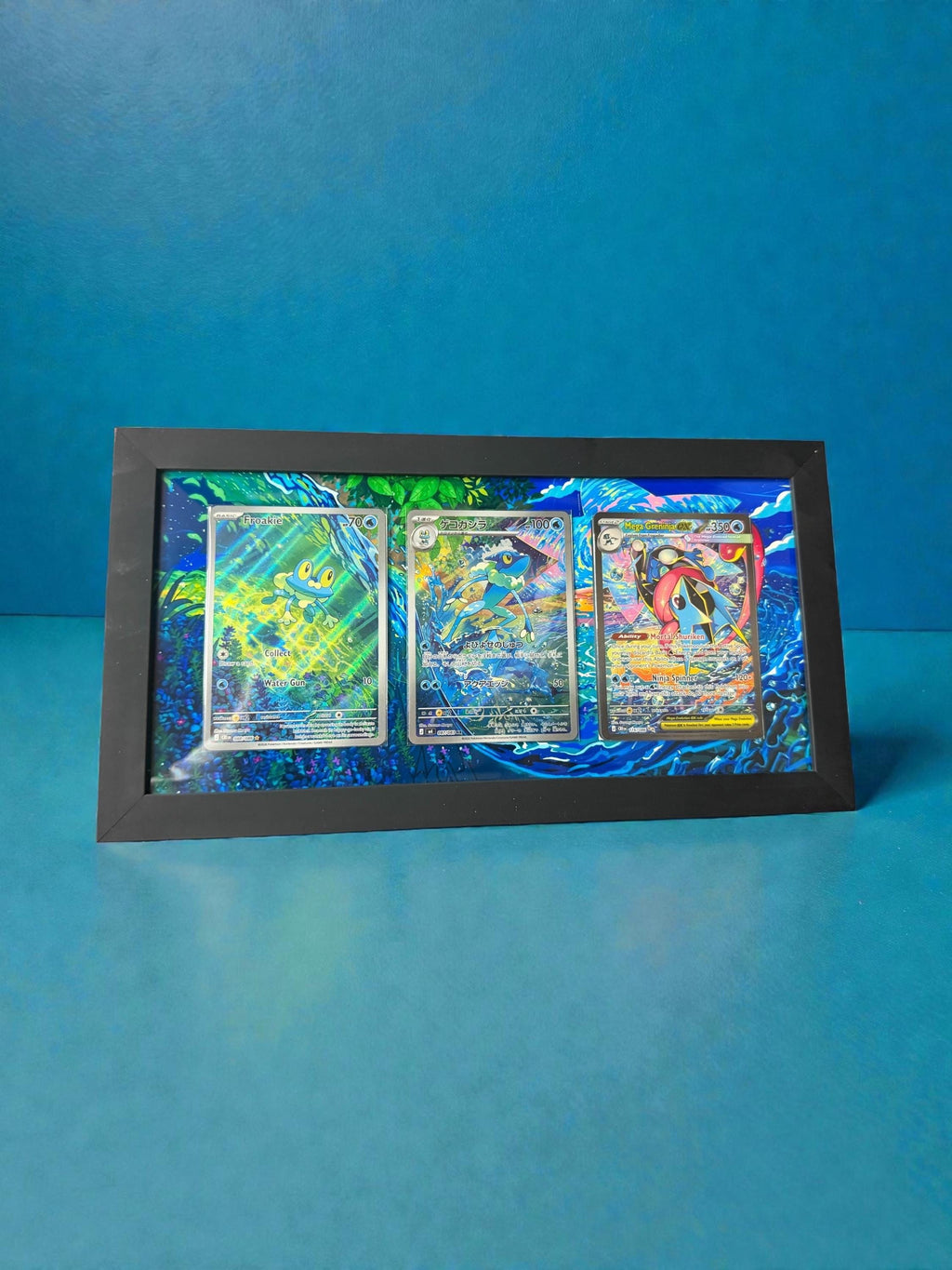 Chaos Rising Mega Greninja, Frogadier and Froakie | Extended Art Display Case Pokemon Card