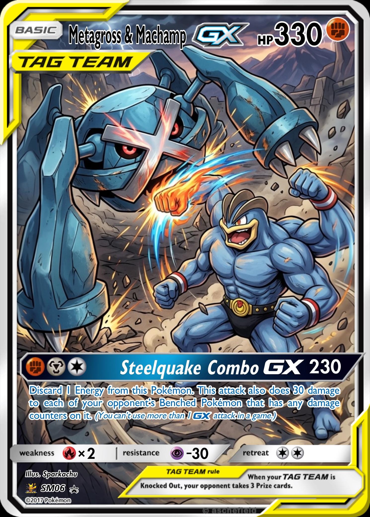 Custom Pokemon Proxy Tag-Team Card __etsy:8145120685