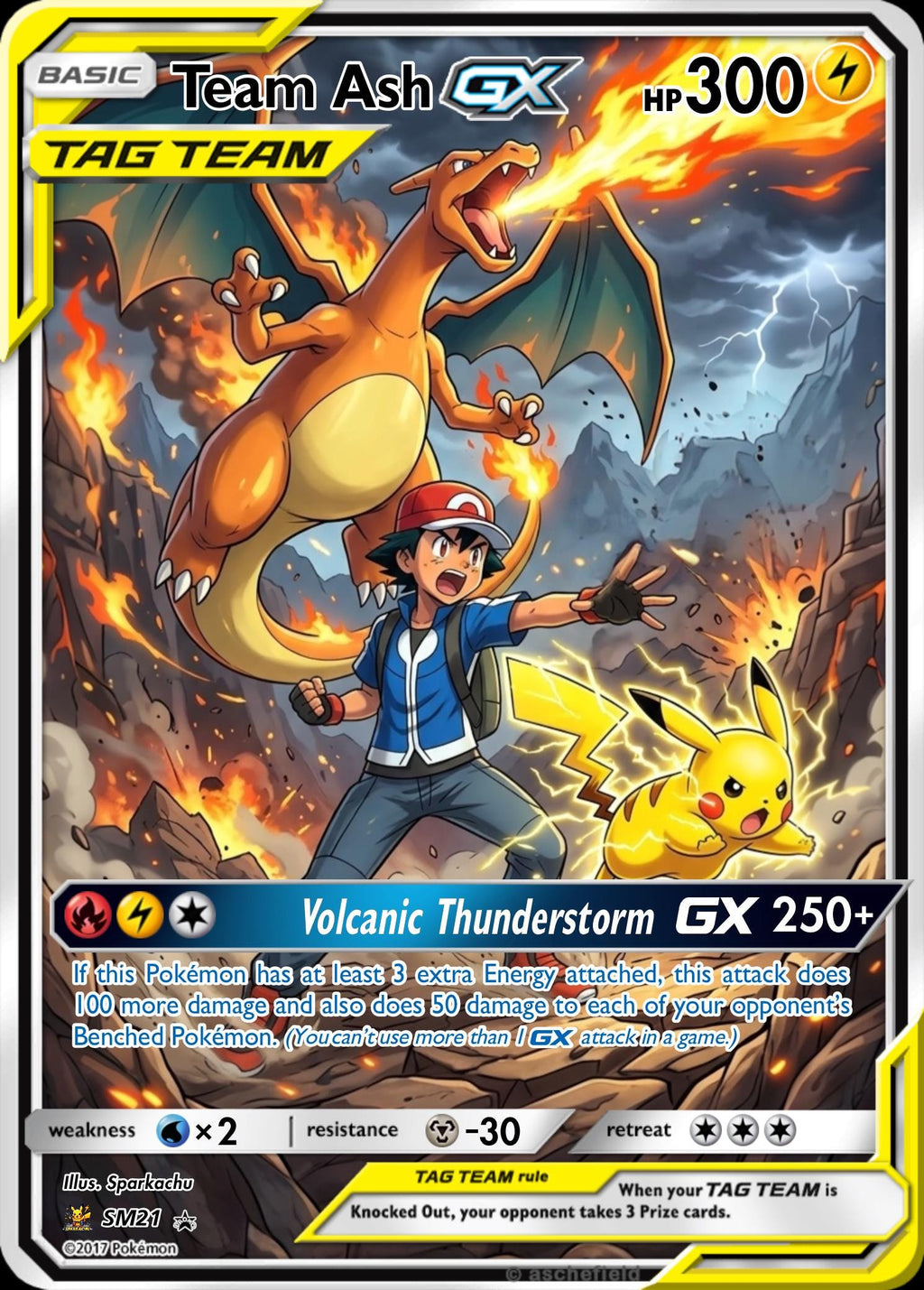 Custom Pokemon Proxy Tag-Team Card __etsy:8145180917