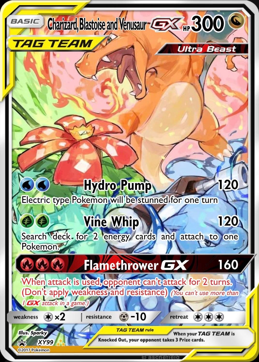 Custom Pokemon Proxy Tag-Team Card __etsy:8097216422