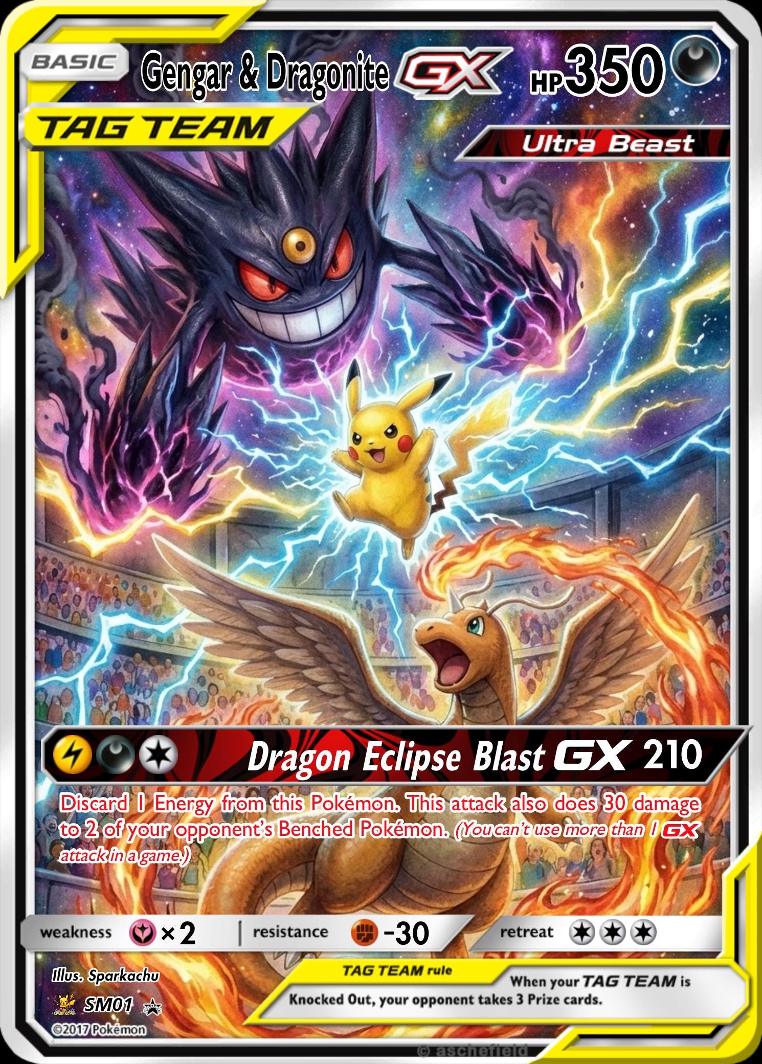 Custom Pokemon Proxy Tag-Team Card __etsy:8097216950