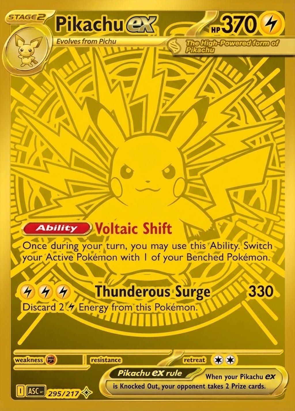 Pikachu ex Proxy Card - Gold Mega Ultra Rare / Snorlax Ex / Psyduck Ex / Gengar Ex __etsy:8107029020