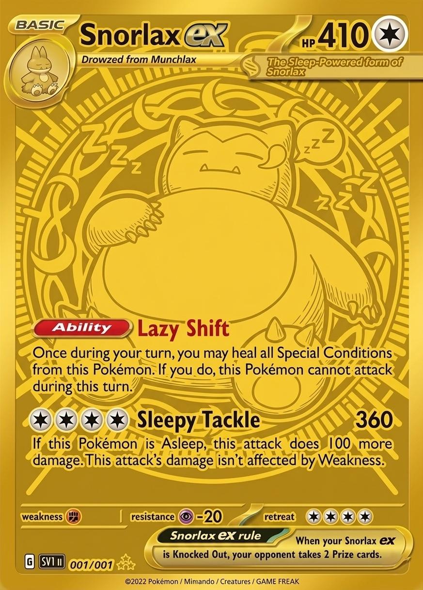 Pikachu ex Proxy Card - Gold Mega Ultra Rare / Snorlax Ex / Psyduck Ex / Gengar Ex __etsy:8124006494