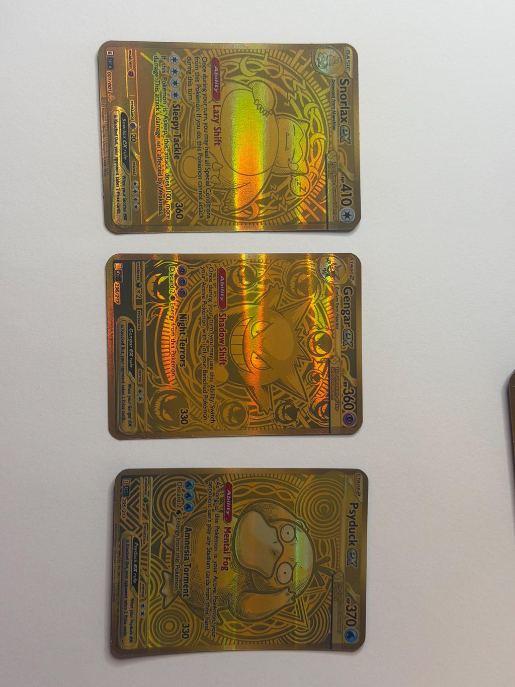 Pikachu ex Proxy Card - Gold Mega Ultra Rare / Snorlax Ex / Psyduck Ex / Gengar Ex __etsy:8124006478